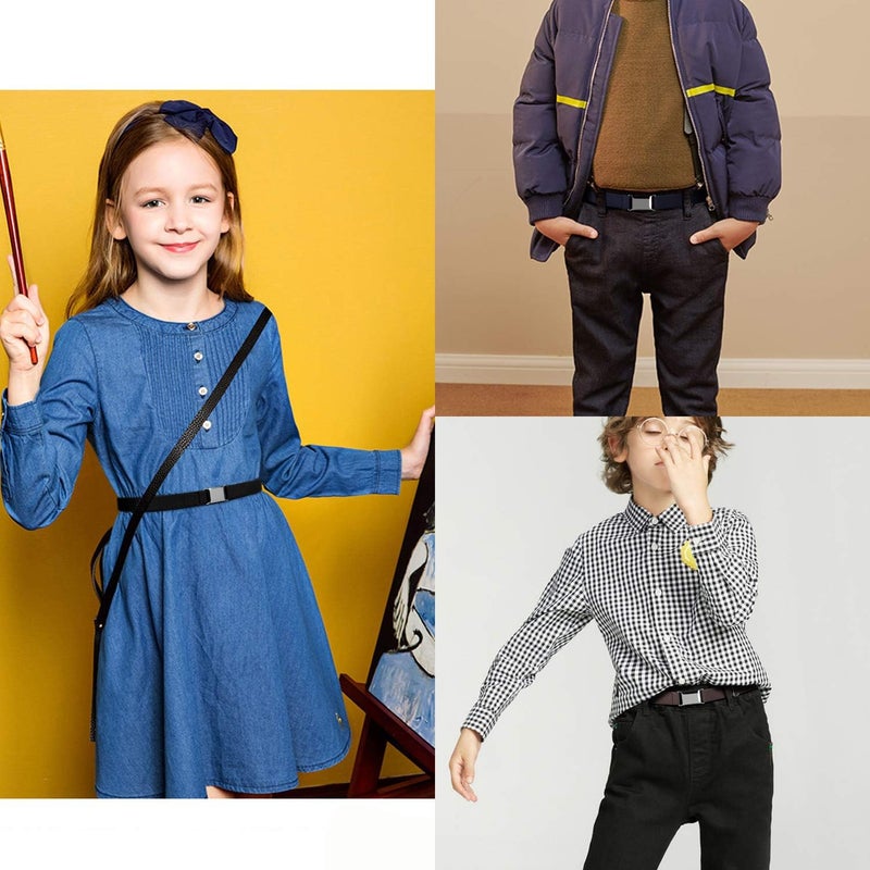 Jas. Good Kids Toddler Belt Elastic Stretch Adjustable Belt for Boys and Girls with Silver Square Buckle 2 Pack - Image 3